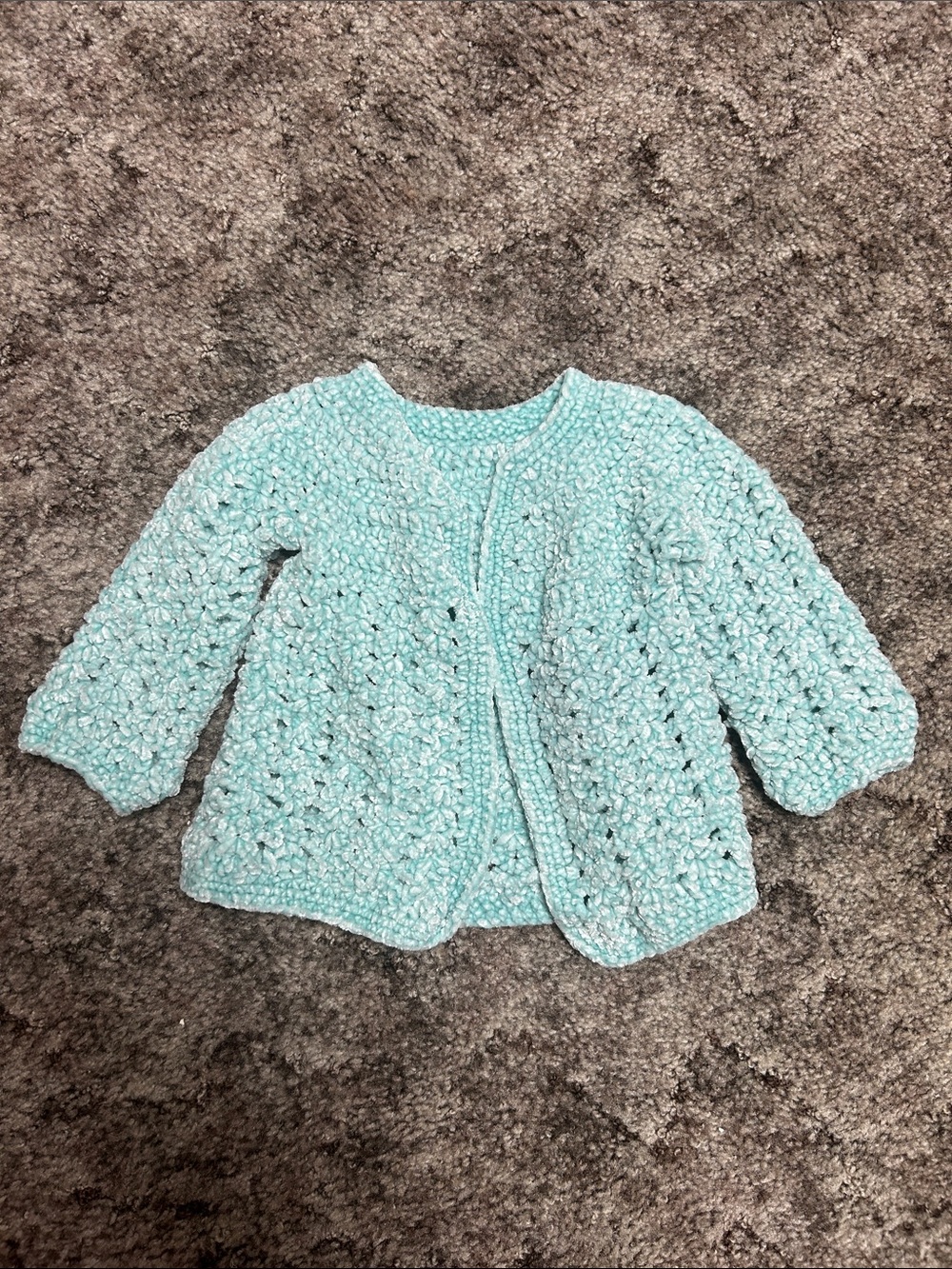 Handmade Crochet Baby Cardigan - Blue